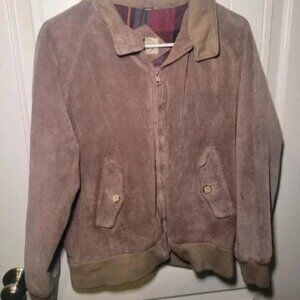 Vintage britches great outdoors pig suede bomber jacket size 10